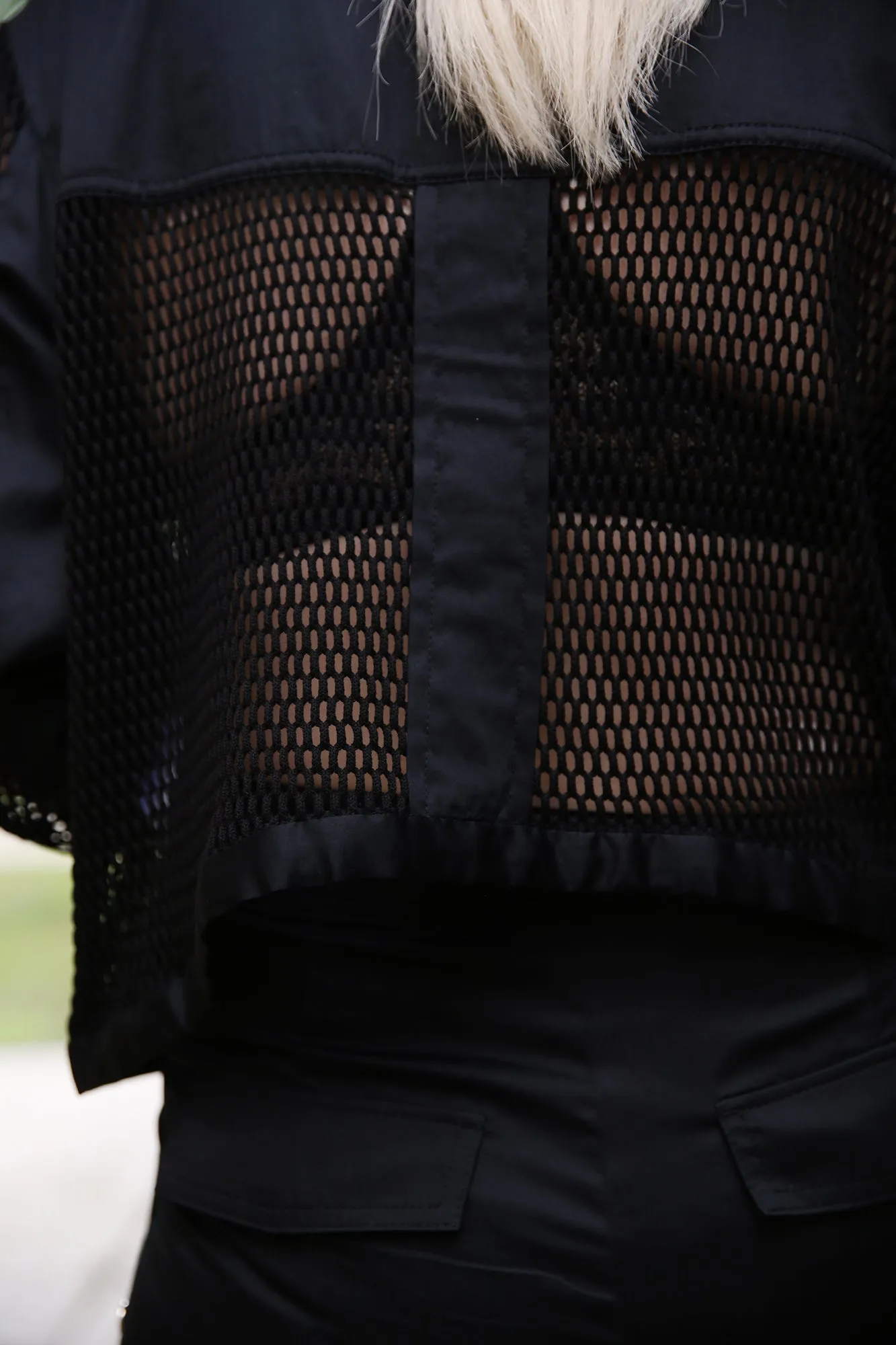 Ourika Gardens Sporty Jacket in Mesh Black