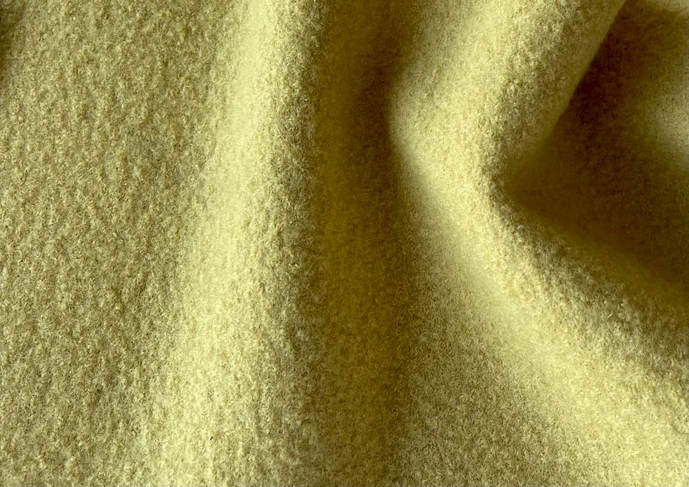 Pale Daffodil Yellow Boiled Wool Coating (Made in Germany)