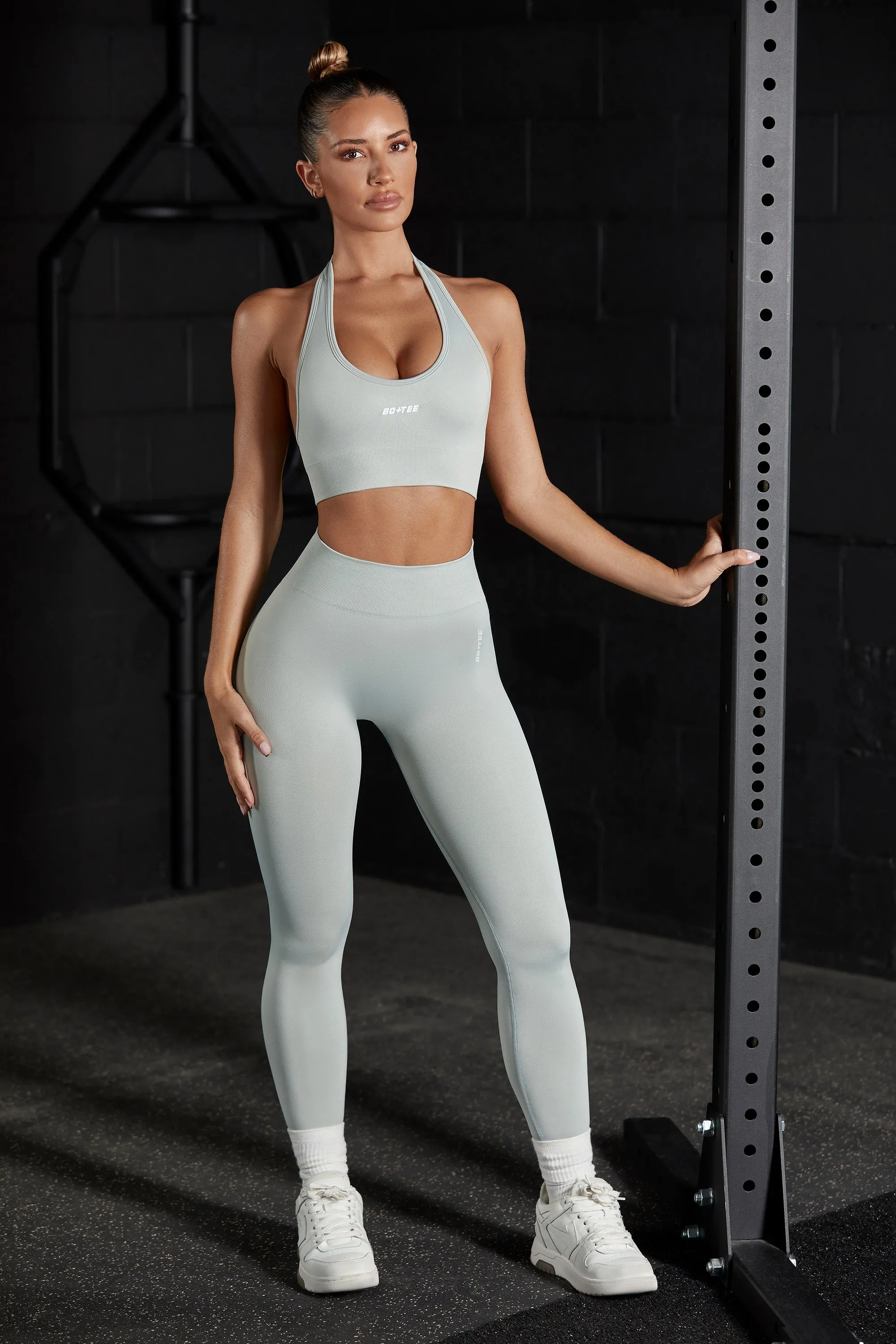 Petite High Waist Seamless Leggings in Grey