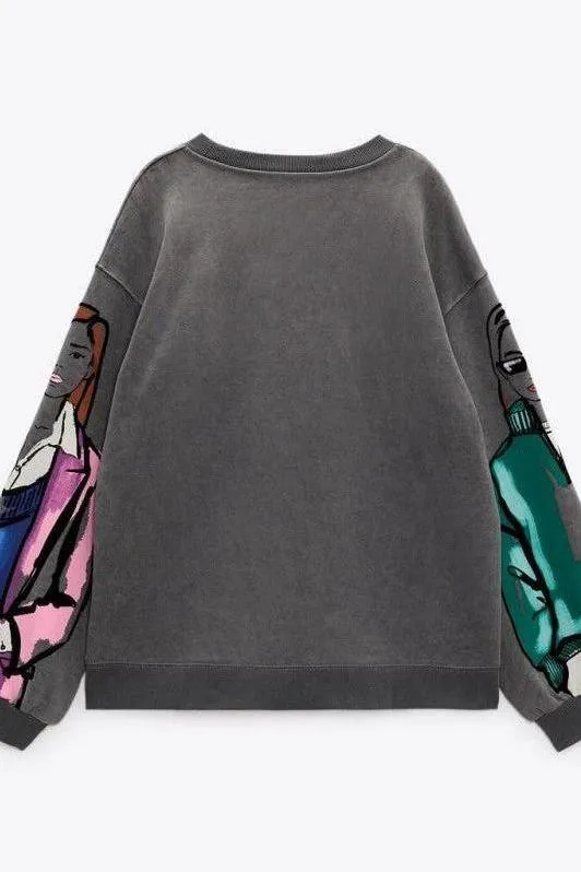 Printed casual sweatshirt