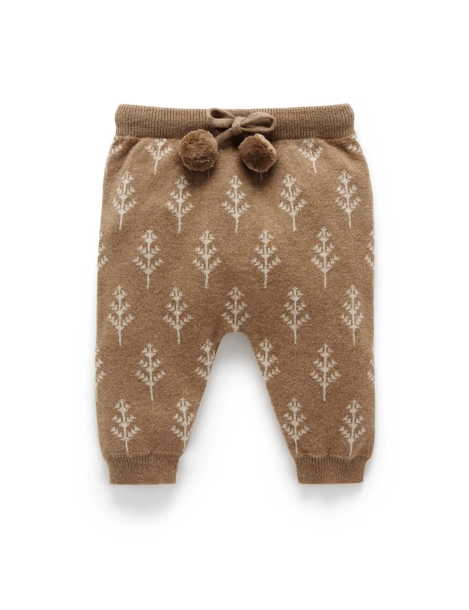 Purebaby Forest Leggings With Pom Pom - Forest Jacquard