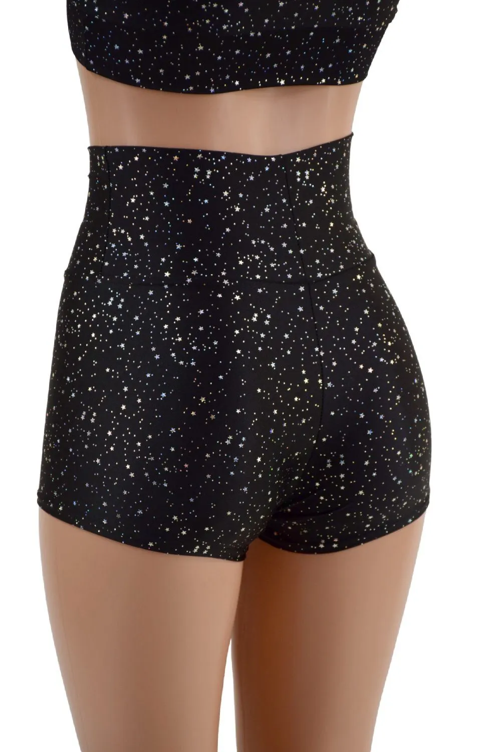 Star Noir High Waist Shorts