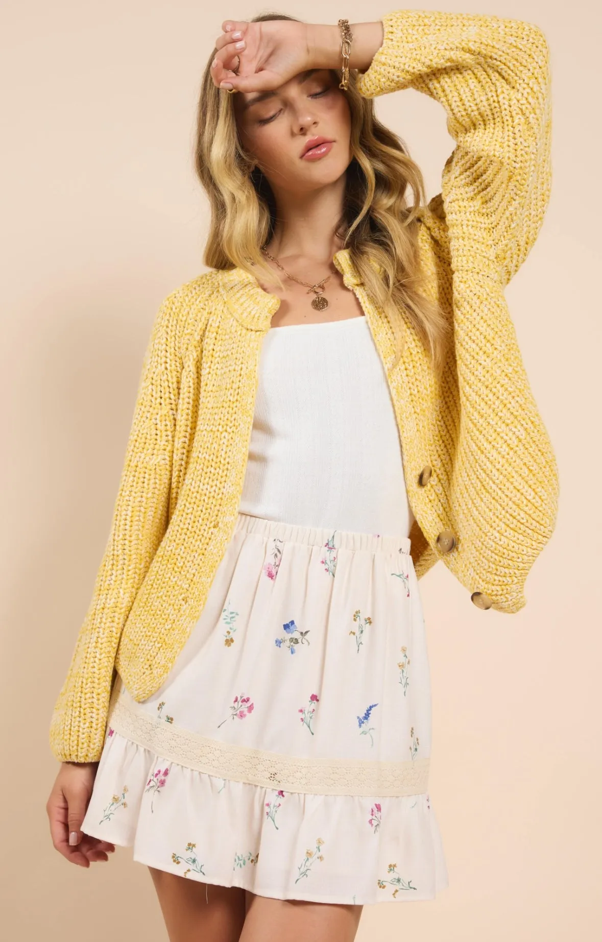 sunroof half button cardigan