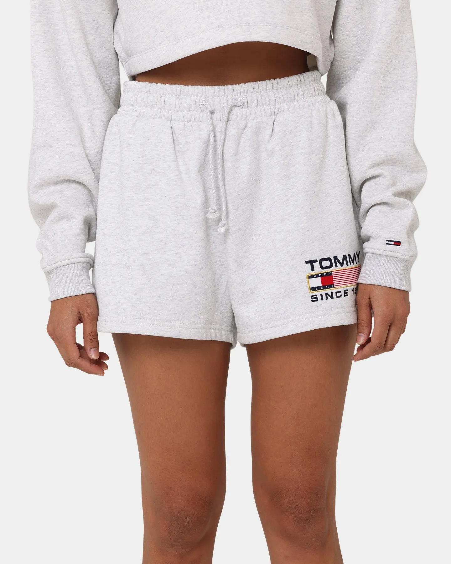 Tommy Jeans Women's TJW Heather Athletic Terry Shorts Silver Grey Heather