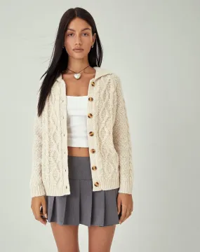 Triny Cardigan in Cable Knit Oatmeal