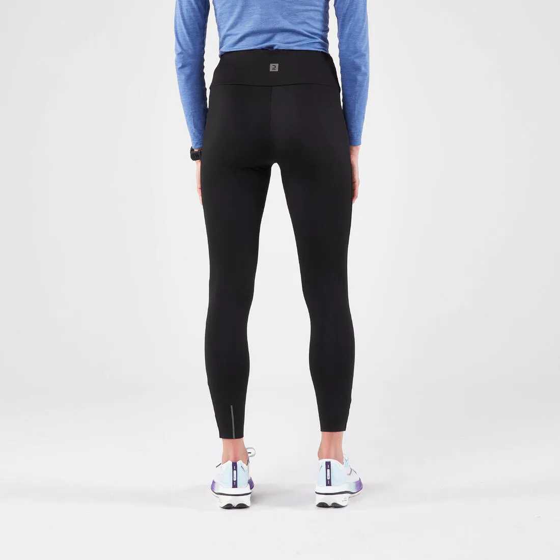 Women's warm running leggings-KIPRUN Run 100 Warm-Black