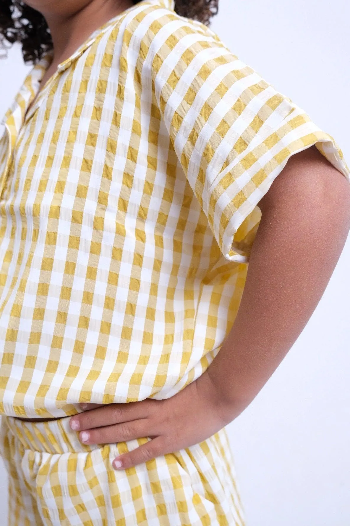 Yellow Checkered Comfy Shorts