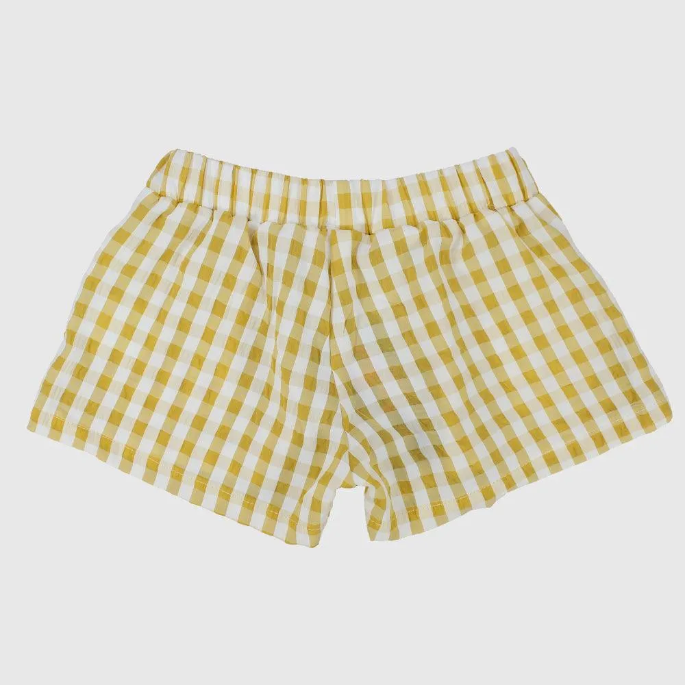 Yellow Checkered Comfy Shorts