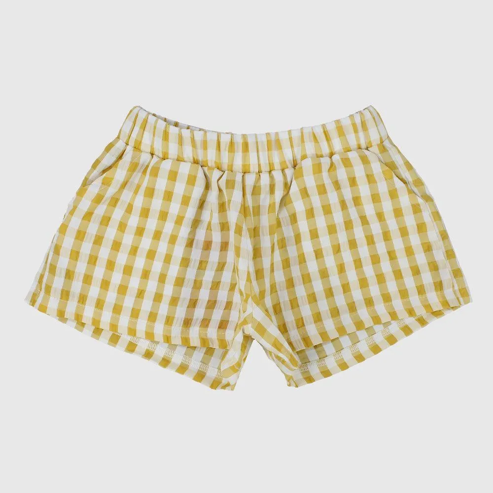 Yellow Checkered Comfy Shorts